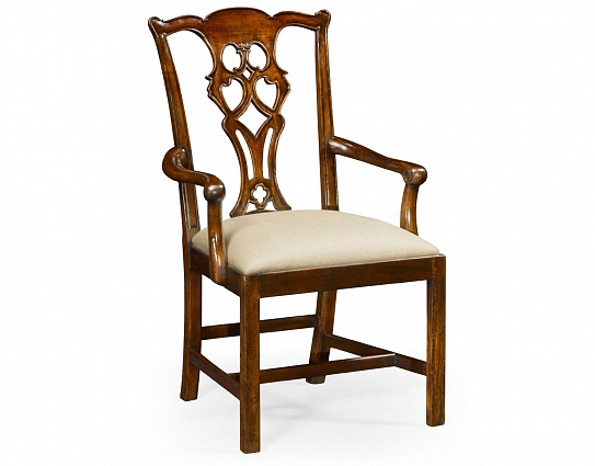 Полукресло Jonathan Charles Chippendale Style Classic Mahogany Arm Chair арт 493330-AC-MAH-F001: фото 1
