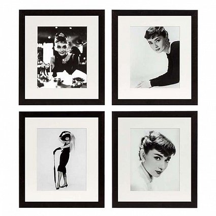 Настенный декор EICHHOLTZ Prints Audrey Hepburn set of 4 арт 104162: фото 1