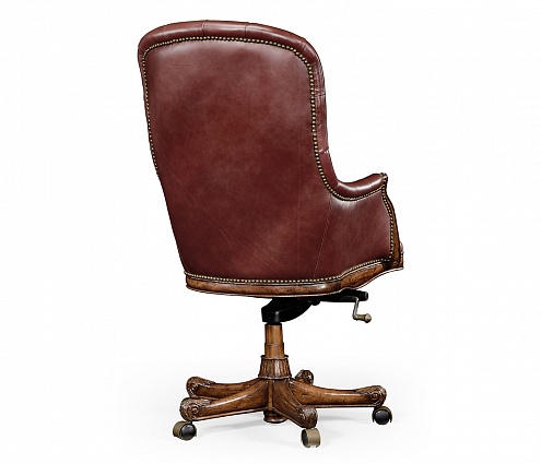 Офисное кресло Jonathan Charles Chesterfield Style High Back Mahogany Office Chair арт 494396-MAH-L016: фото 2