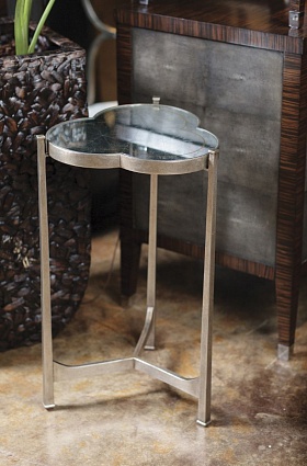 Декоративный стол Jonathan Charles Eglomise & Silver Iron Trefoil Lamp Table арт 494172-S: фото 6
