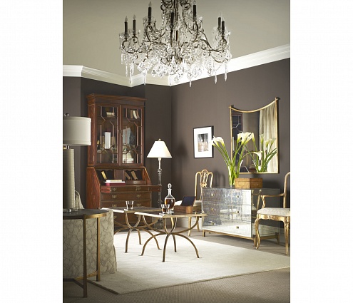 Декоративный стол Jonathan Charles Eglomise & Bronze Medium Iron Lamp Table арт 494080-B-GES: фото 5