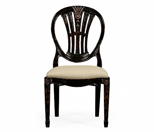 Полукресло Jonathan Charles Hepplewhite Wheatsheaf Black Side Chair арт 493760-SC-PHB-F001: фото 2