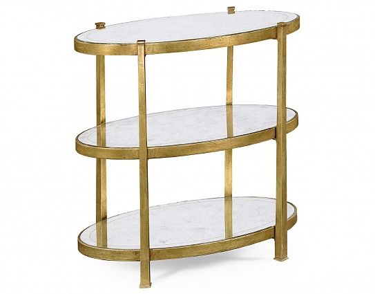 Декоративный стол Jonathan Charles Eglomise & Gilded Small Iron Three-Tier Table арт 494174-G: фото 1