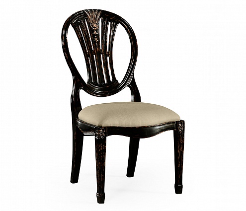 Полукресло Jonathan Charles Hepplewhite Wheatsheaf Black Side Chair арт 493760-SC-PHB-F001: фото 1