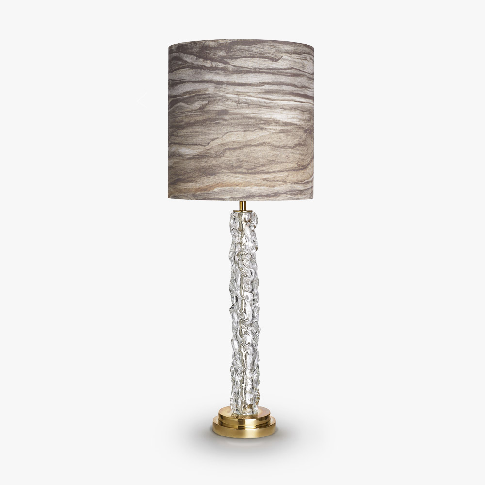 Ice lamp. Column Acrylic Floor Lamp with Brass.