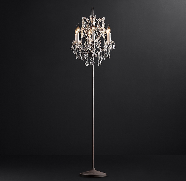 Black crystal floor deals lamp