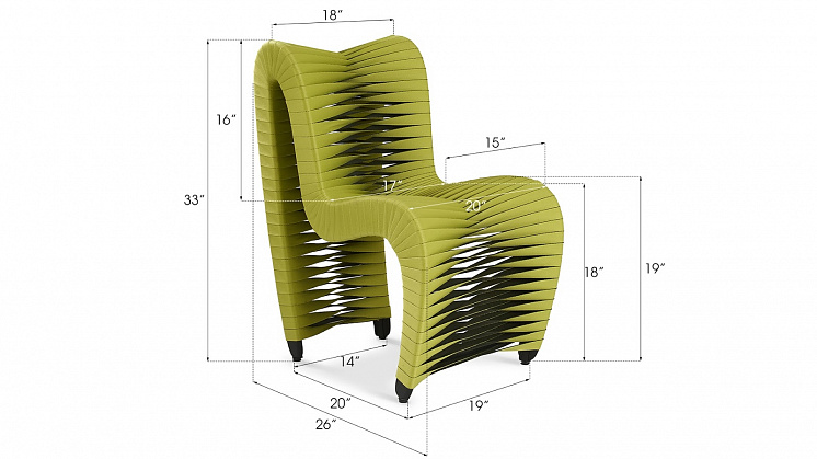 Полукресло Phillips Collection Seat Belt Dining Chair Green арт B2061GZ/B2061HG: фото 6