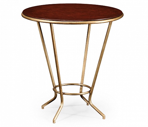 Декоративный стол Jonathan Charles Leather top & Gilded Iron Side Table арт 494076-G: фото 1