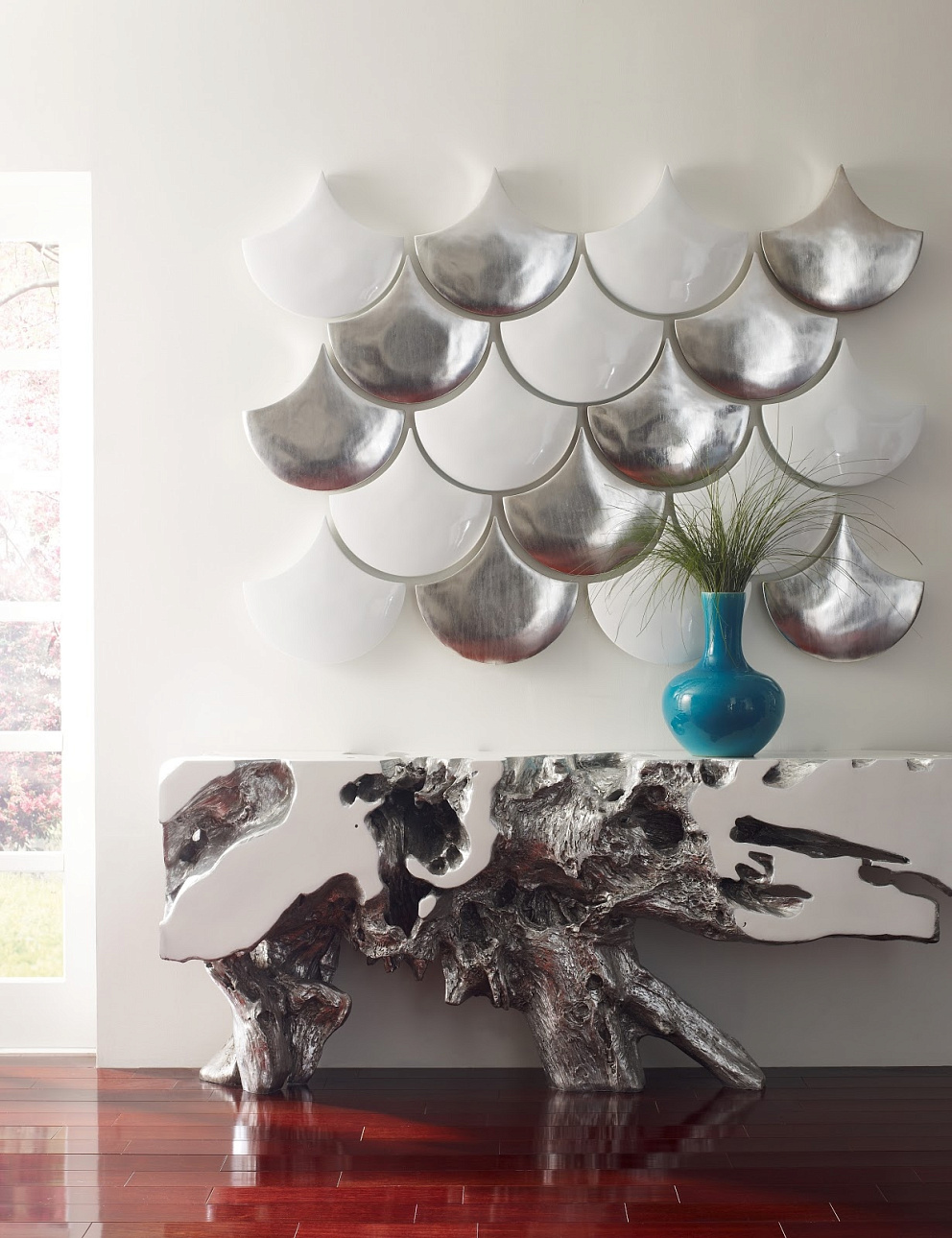 Консоль Phillips Collection PH59416 Freeform Console Table Silver Leaf ...