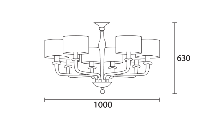 Люстра HEATHFIELD&Co CZARINA CLEAR 8 ARM арт PD-CZAR-CHRO-CLER-8LT-STD: фото 2