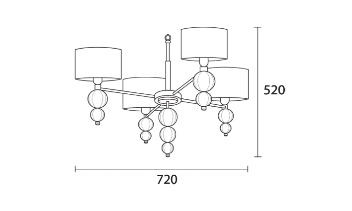 Люстра HEATHFIELD&Co ALETTE ANTIQUE BRASS CHANDELIER арт PD-ALET-ABRS-SMOK: фото 3