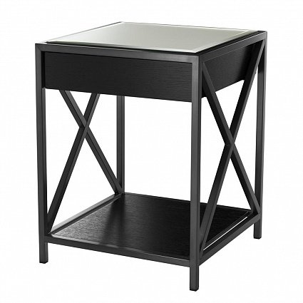 Декоративный стол EICHHOLTZ Side Table Beverly Hills Black Wood арт 111922: фото 1