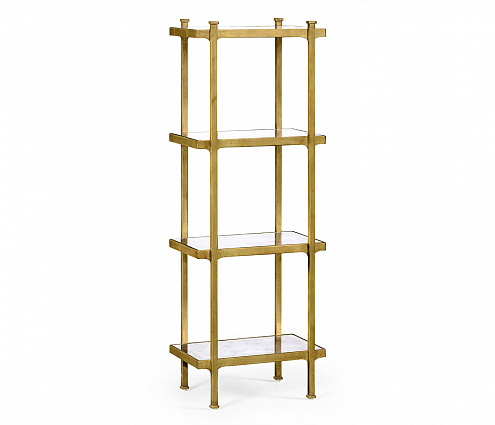 Стеллаж Jonathan Charles Eglomise & Gilded Iron Narrow Four-Tier Etagere арт 494329-G: фото 1