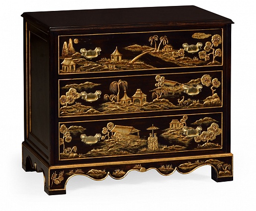 Комод Jonathan Charles Chinoiserie Style Ebonised Bedside Chest арт 495353-EBF: фото 1