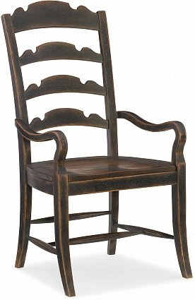 Полукресло HOOKER FURNITURE HILL COUNTRY TWIN LADDERBACK ARM DARK арт 5960-75300-BLK: фото 1