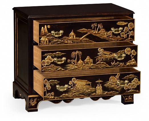 Комод Jonathan Charles Chinoiserie Style Ebonised Bedside Chest арт 495353-EBF: фото 2