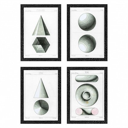 Настенный декор EICHHOLTZ Prints Spherical Projection set of 4 арт 110871: фото 1