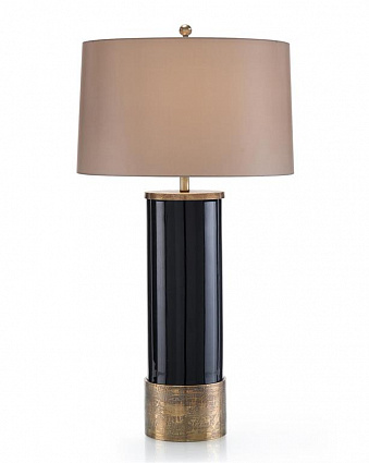 Настольная лампа John-Richard Antique Brass and Black Glass Table Lamp арт JRL-9709: фото 1